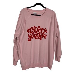 Wild Fox Pink Coffee and Sunshine Sweatshirt Women's XL
